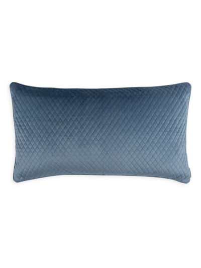 Lili Alessandra Valentina Quilted Velvet Decorative Pillow, 18 X 36 In Smokey Blue