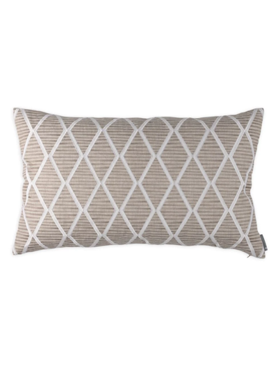 Lili Alessandra Large Brook Rectangle Pillow In Natural And White