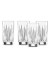 REED & BARTON SOHO CRYSTAL 4-PIECE ICED BEVERAGE GLASS SET