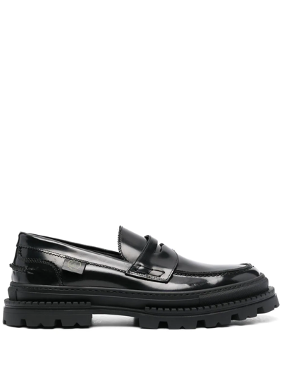 Giuliano Galiano Freddie Leather Loafers In Schwarz