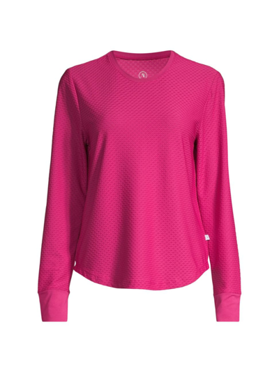 Addison Bay Palmetto Mesh Long-sleeve T-shirt In Berry Mod