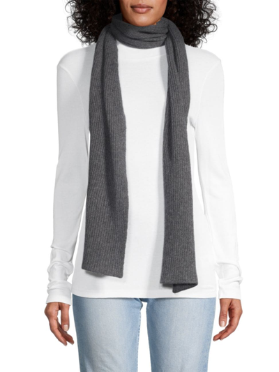 Saks Fifth Avenue Collection Rib-knit Cashmere Scarf In Titanium