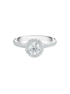 DE BEERS JEWELLERS WOMEN'S AURA PLATINUM & 1.09 TCW DIAMOND HALO ENGAGEMENT RING