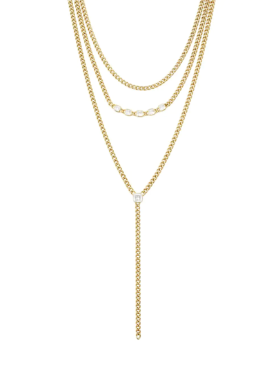 Adriana Orsini Jolene 18k-gold-plated & Cubic Zirconia Layered Curb-chain Necklace
