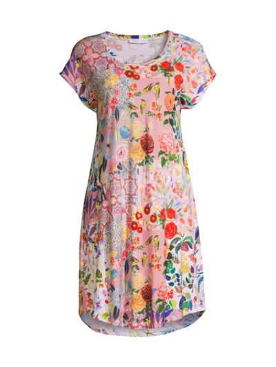 Johnny Was Filomena Floral-print Cotton Nightdress In Neutral
