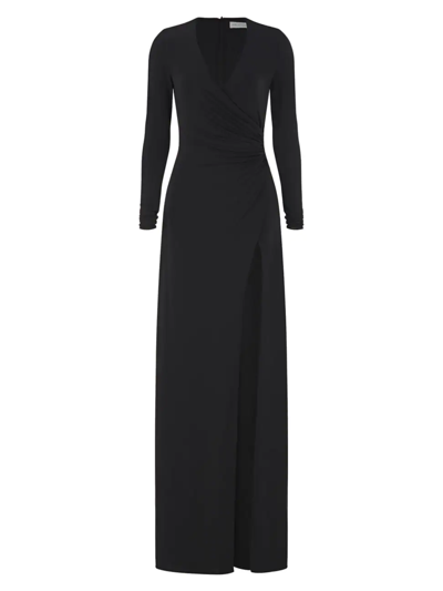 Halston Women's Sydney Ruched Jersey Gown In Black