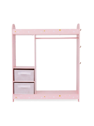 Teamson Kid's Fantasy Fields Fashion Clothing Rack Toy Dress Up Unit In Pink