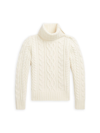 Polo Ralph Lauren Kids' Little Girl's & Girl's Aran Cable Knit Sweater In Clubhouse Cream