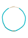 Sydney Evan Women's Lucky Icon 14k Yellow Gold, Turquoise, & Diamond Beaded Necklace