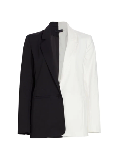 English Factory Colorblocked Blazer In Black White