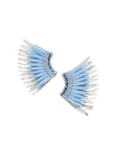 Mignonne Gavigan Women's Madeline Rhodium-plated & Mixed-media Mini Wing Earrings In Carolina Blue