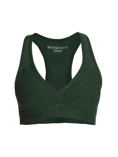 Beyond Yoga Spacedye Lift Your Spirit Sports Bra In Forest Green Pine