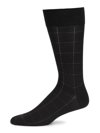 Marcoliani Windowpane Check Modal Socks In Black
