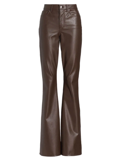 Veronica Beard Beverly Skinny Flared Faux Leather Pants In Lchry Light Chico