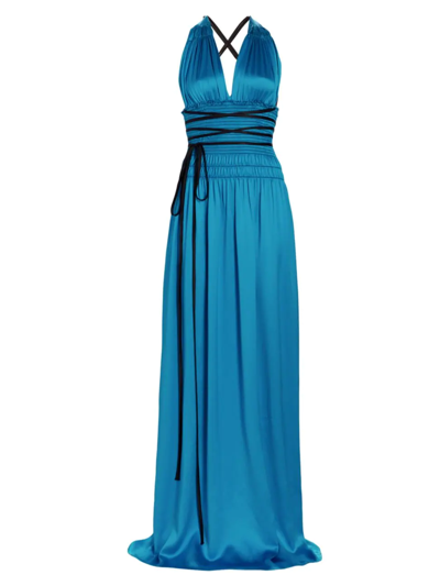 Frederick Anderson Women's The Blue's Silk V-neck Gown