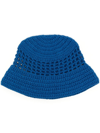 Solid & Striped Crochet Bucket Hat In Blue