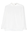 Simonetta Teen Wide-sleeved Button-cuffs Shirt In 白色