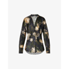 VINCE FLORAL-PRINT OPEN-COLLAR SILK SHIRT