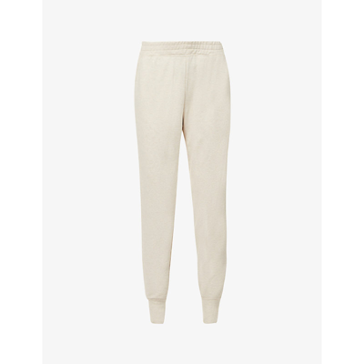 Patagonia Ahnya High-rise Organic Cotton And Recycled Polyester-blend Jogging Bottoms In Dyno White