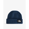 The North Face Salty Dog Logo-patch Woven-knit Beanie Hat In Shady Blue