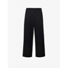 Y'S RELAXED-FIT WIDE-LEG HIGH-RISE WOOL TROUSERS