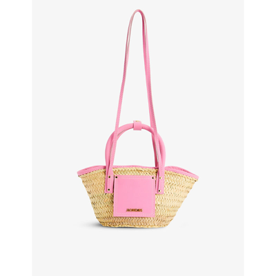 Jacquemus Le Panier Soleil Petite Woven Straw Tote Bag In Pink