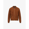 Polo Ralph Lauren Mens Pale Russet X Funnel-neck Suede Bomber Jacket In Country Brown