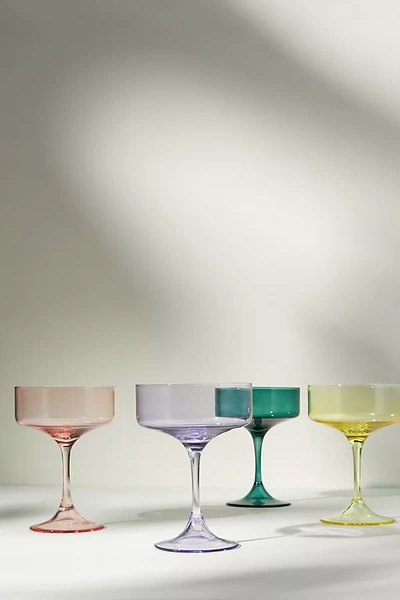 Anthropologie Set Of 4 Morgan Coupe Glasses