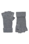 Allsaints Rib Mix Fingerless Gloves In Grey Marl
