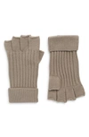 Allsaints Rib Mix Fingerless Gloves In Khaki