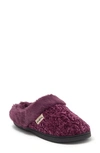 Dearfoams Claire Faux Fur Trimmed Marled Chenille Knit Clog In Aubergine