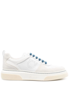 Ferragamo Perforated Logo Low Upper Board Shoes In Weiss