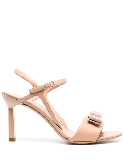 Ferragamo Gabriela Leather Sandal In Brown