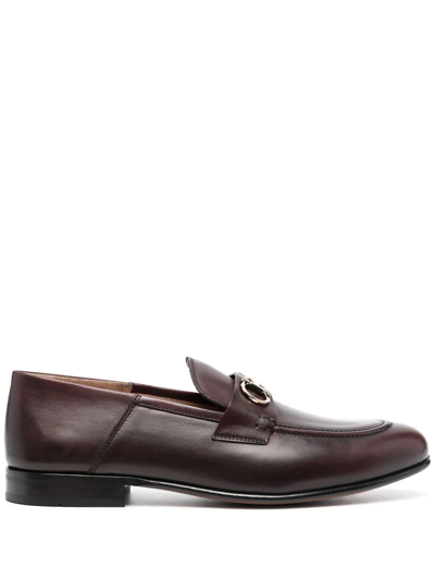 Ferragamo Ottone Gancini-buckle Loafers In Violett