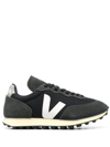 Veja Rio Branco Leather-trimmed Suede And Mesh Sneakers In Schwarz