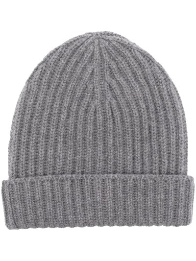 Malo Ribbed Hat In Grey