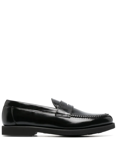 Sebago Slip-on 24mm Leather Loafers In Schwarz