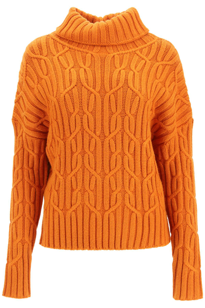 Marciano By Guess 'ellarose' Cable Knit Sweater In Orange