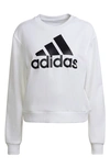 Adidas Originals Essential Badge Of Sport Sweatshirt In White/ Black