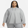 Nike Women's  Yoga Dri-fit Fleece Hoodie (plus Size) In Grey