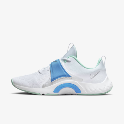 Nike Women's Renew In-season Tr 12 Training Shoes In White/ Black/ Mint/ Blue