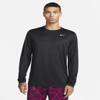 Nike Men's Dri-fit Legend Long-sleeve Fitness Top In Black/matte Silver