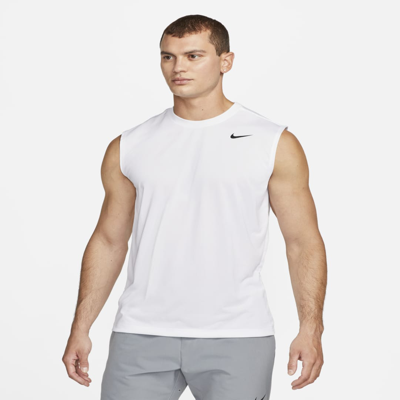 Nike Men's Dri-fit Legend Sleeveless Fitness T-shirt In White