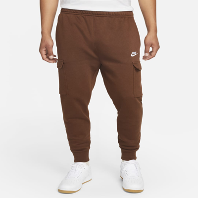 Nike Men's  Sportswear Club Fleece Cargo Pants In Brown