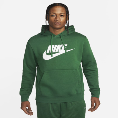 Nike Men's Sportswear Club Fleece Graphic Pullover Hoodie In Green ...