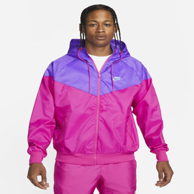 Nike Men's  Sportswear Windrunner Hooded Jacket In Pink/purple