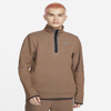 Nike Men's  Sportswear Tech Fleece 1/2-zip Top In Brown