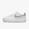 Nike Women's Court Vision Alta Shoes In White/silver