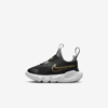 Nike Flex Runner 2 Baby/toddler Shoes In Black,cool Grey,white,metallic Gold