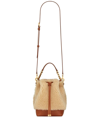Saint Laurent Women's Emmanuelle Small Bucket Bag In Shearling And Vegetable-tanned Leather In Natural Beige